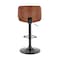 Armen Living Brock Adjustable Black Faux Leather and Walnut Wood Bar Stool with Black Base LCBCBAWABLBL - alternate 7